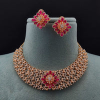 Vivah Creations Premium American Diamond Designer Choker Necklace Set