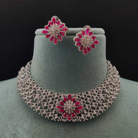 Vivah Creations Premium American Diamond Designer Choker Necklace Set