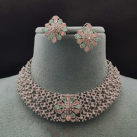 Vivah Creations Premium American Diamond Designer Choker Necklace Set