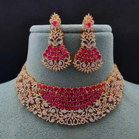 Vivah Creations Premium American Diamond Designer Choker Necklace Set