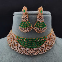 Vivah Creations Premium American Diamond Designer Choker Necklace Set