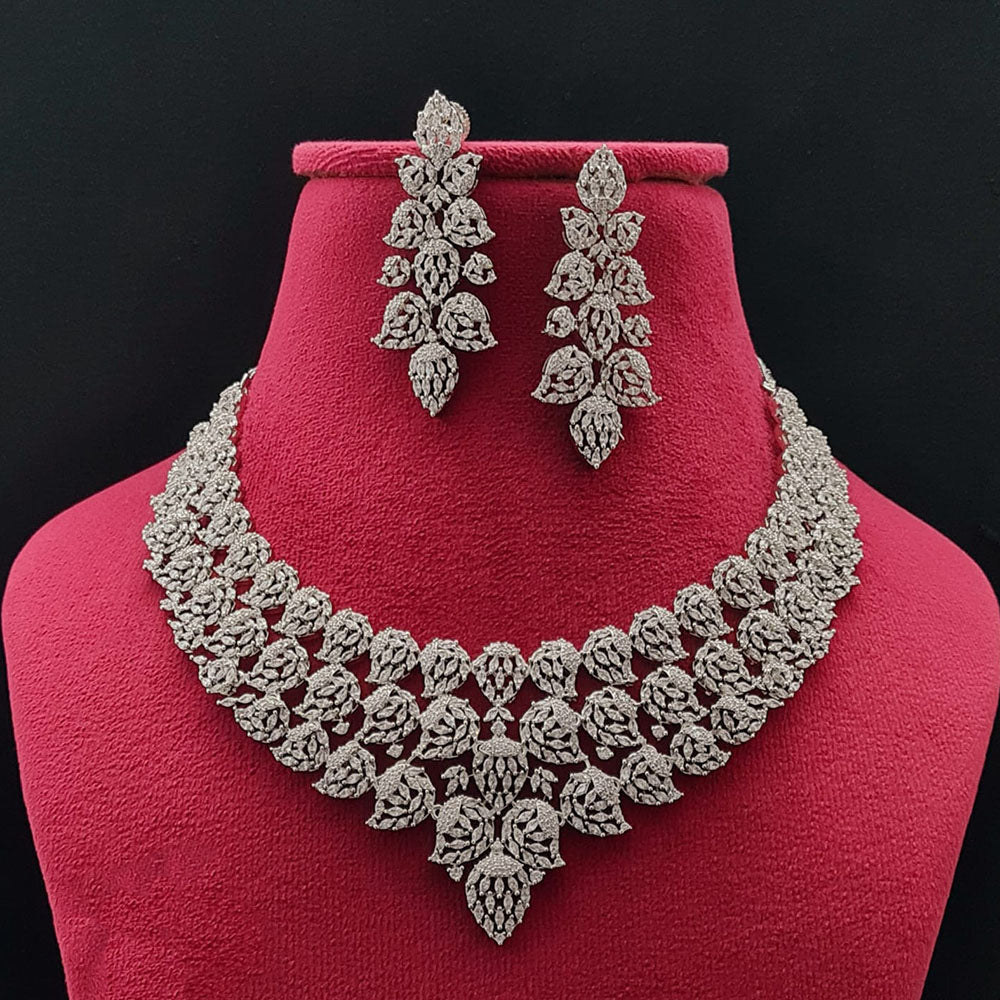 Vivah Creations Premium American Diamond Designer Choker Necklace Set