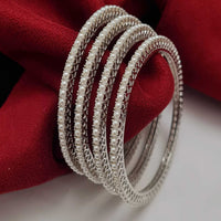 Vivha Creations Graceful Pearl Statement Bangles Set