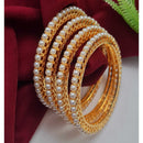 Vivha Creations Graceful Pearl Statement Bangles Set