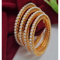 Vivha Creations Graceful Pearl Statement Bangles Set
