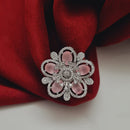 Vivah Creations Rhodium Plated Classic American Diamond Ring