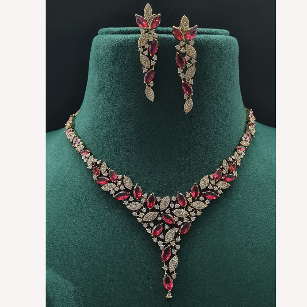 Vivah Creations Premium American Diamond Designer Necklace Set