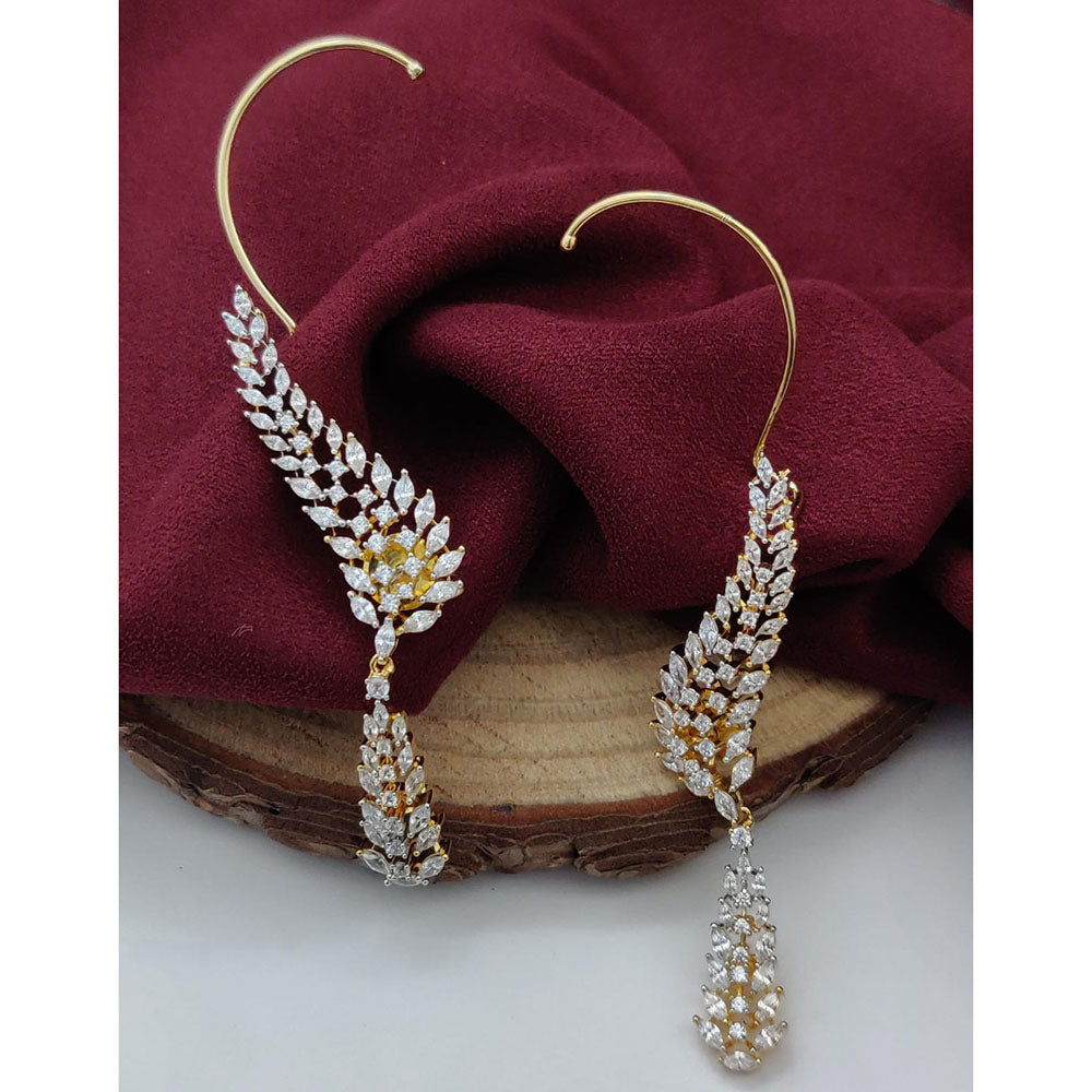 Vivah Creations Glamorous Stylish American Diamond Ear Cuff Earrings