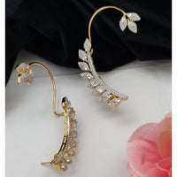 Vivah Creations Glamorous Stylish American Diamond Ear Cuff Earrings