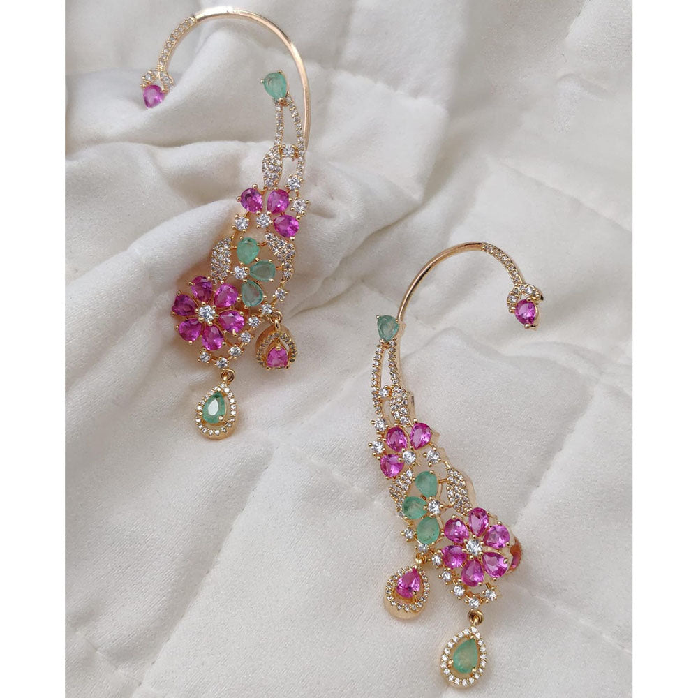 Vivah Creations Glamorous Stylish American Diamond Ear Cuff Earrings