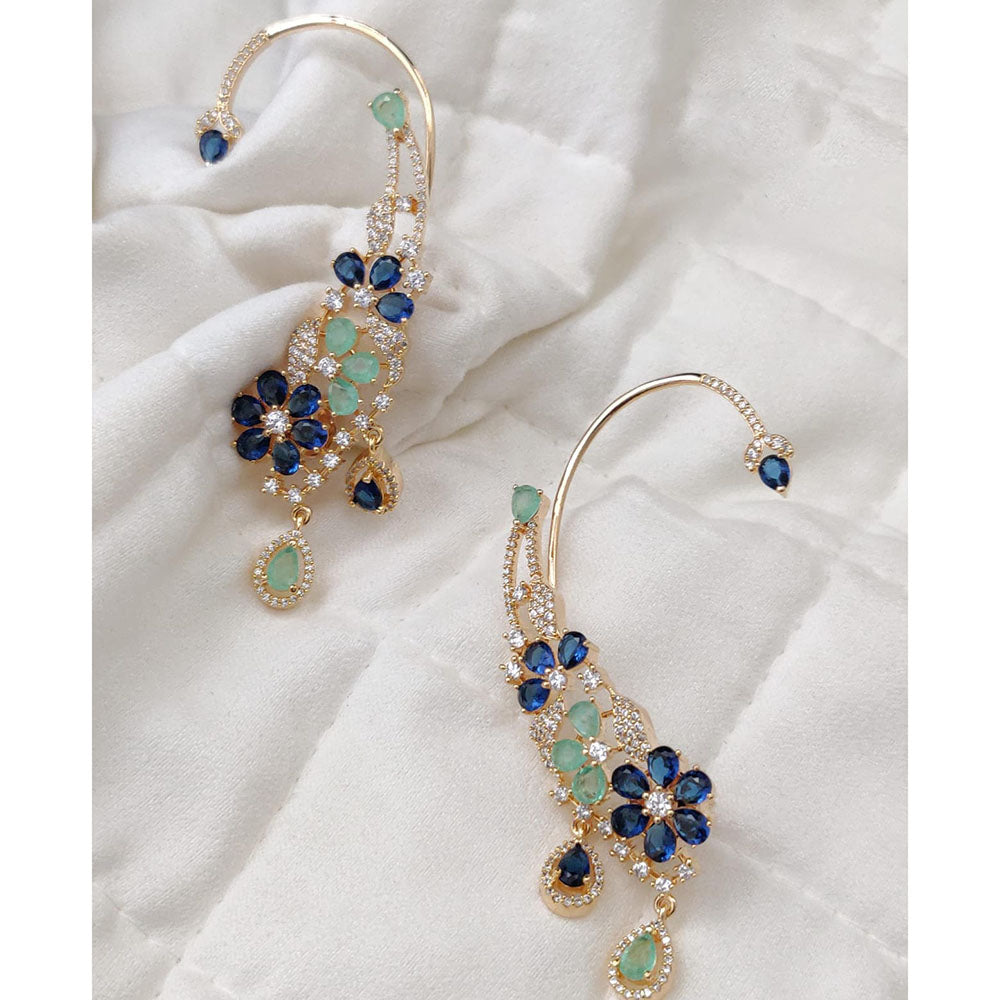Vivah Creations Glamorous Stylish American Diamond Ear Cuff Earrings