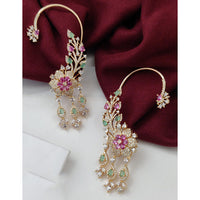 Vivah Creations Glamorous Stylish American Diamond Ear Cuff Earrings