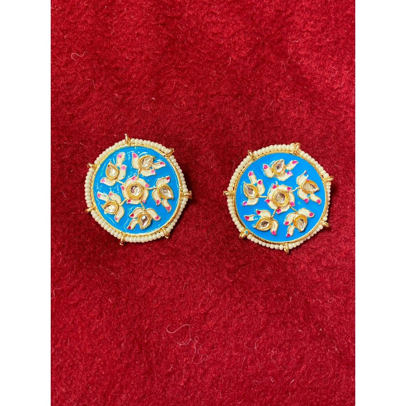 Akruti Collection Gold Plated Assorted Color Meenakari Stud Earrings