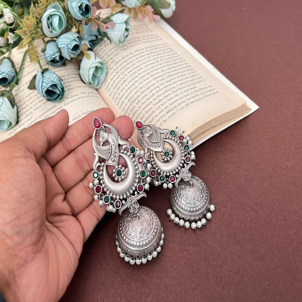 Akruti Collection Silver Plated Jhumki Earrings