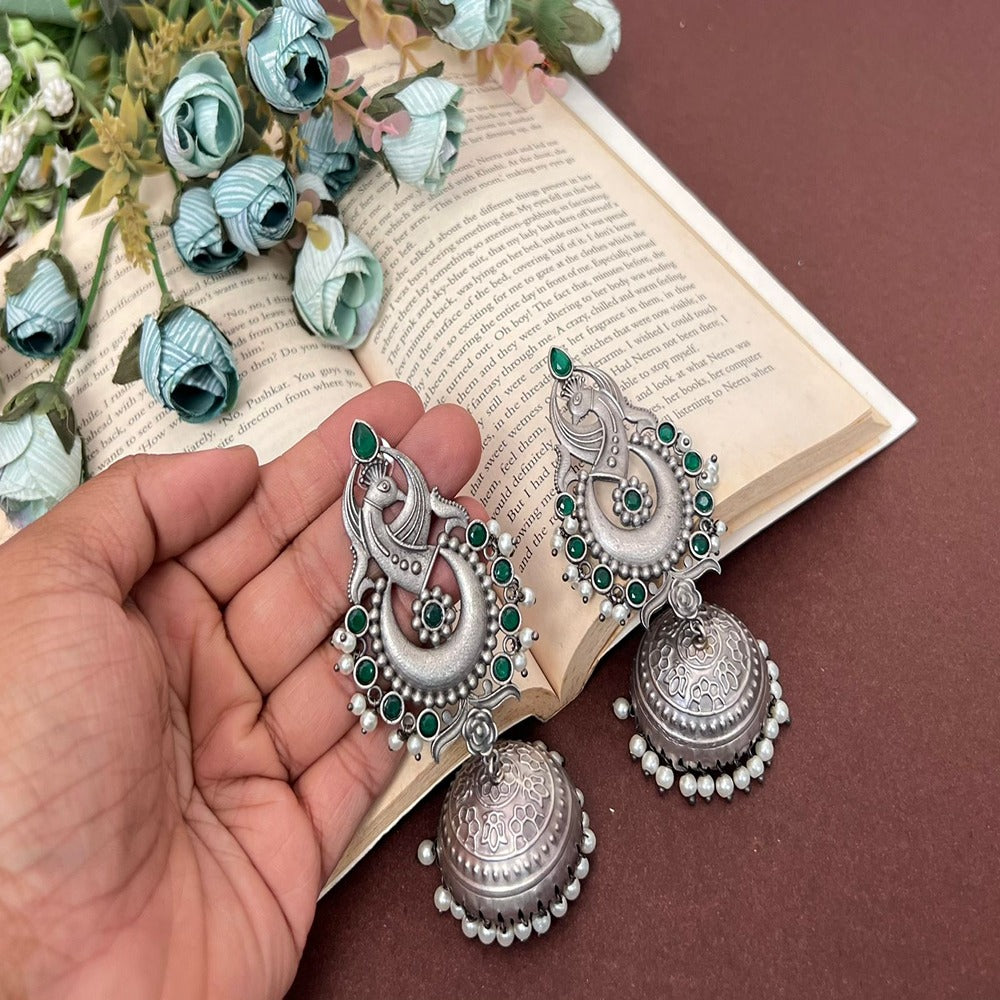 Akruti Collection Silver Plated Jhumki Earrings