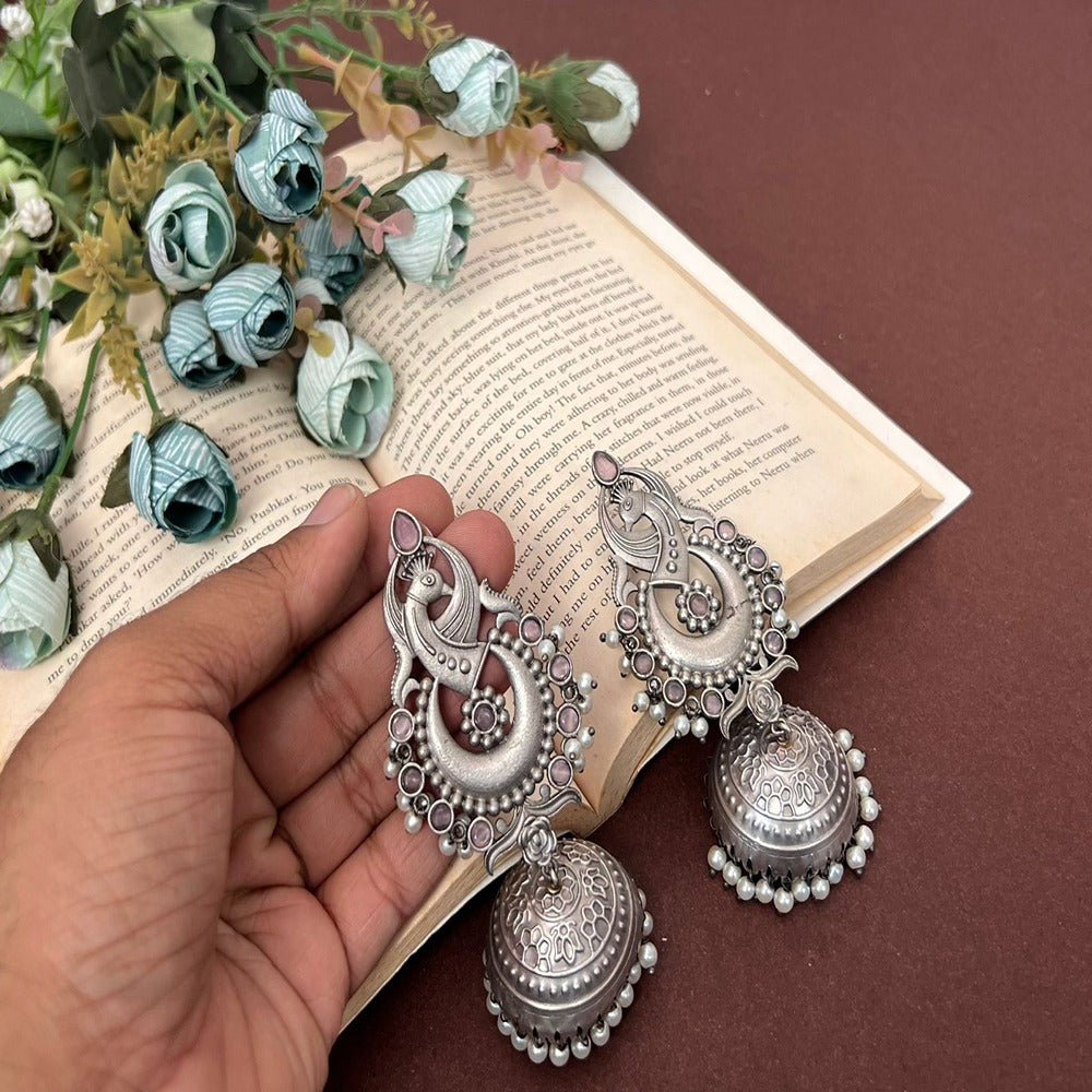 Akruti Collection Silver Plated Jhumki Earrings