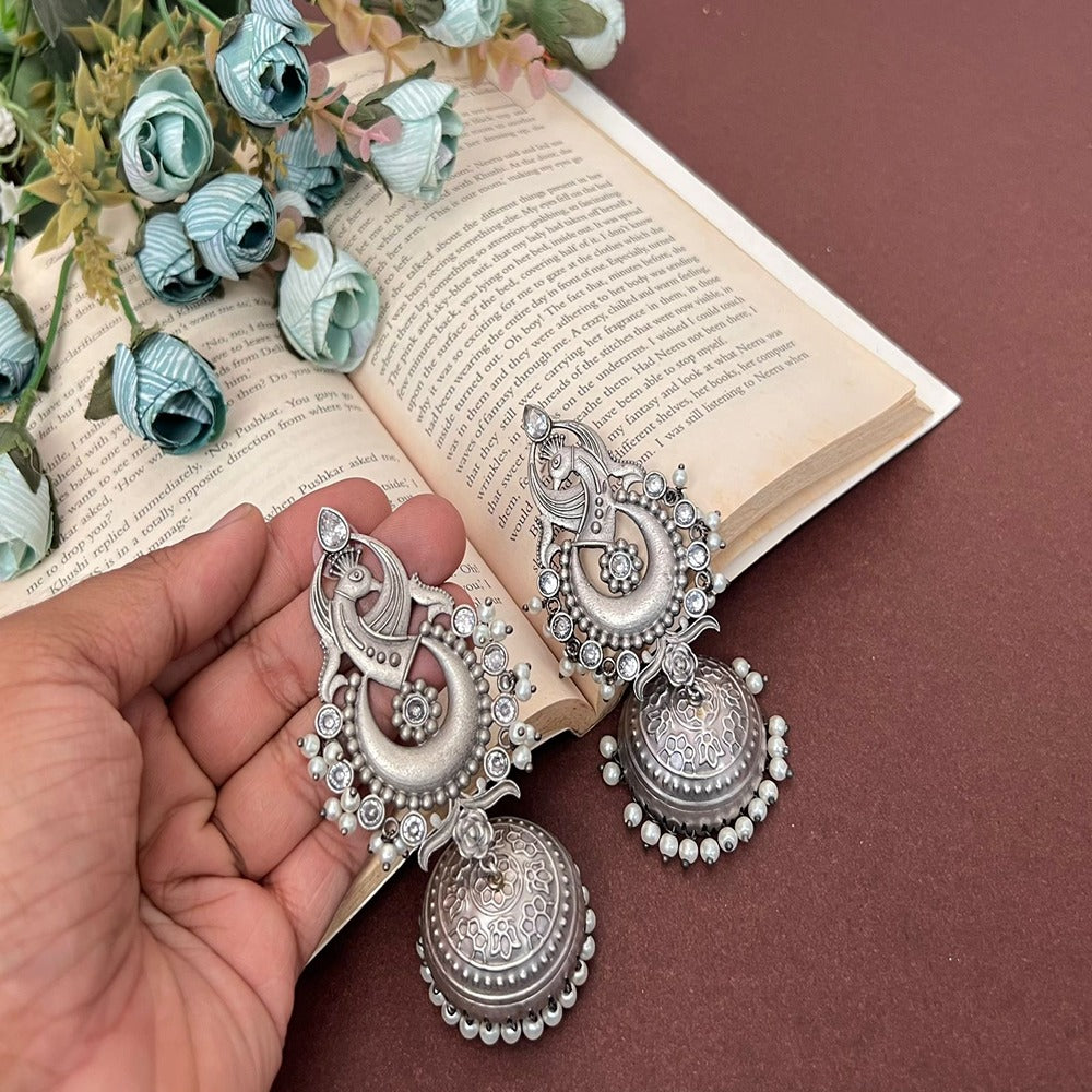 Akruti Collection Silver Plated Jhumki Earrings