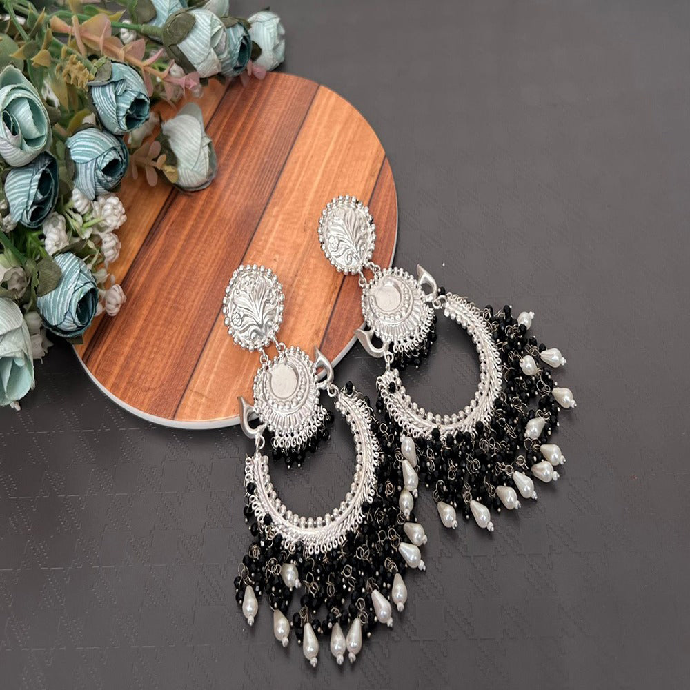 Akruti Collection Silver Plated Dangler Earrings