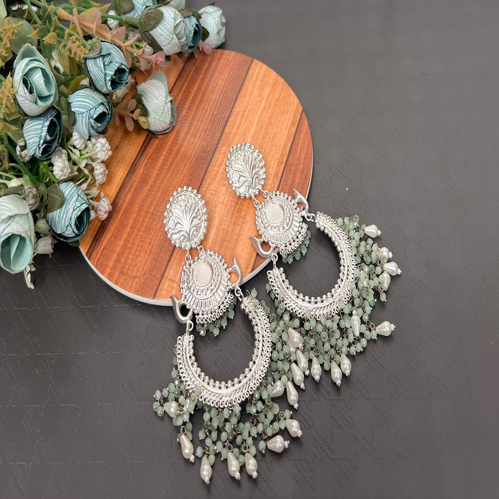 Akruti Collection Silver Plated Dangler Earrings