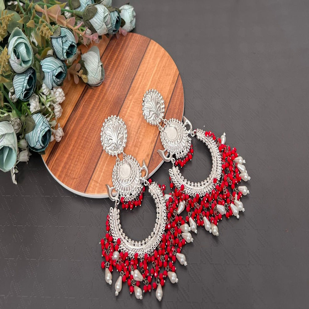 Akruti Collection Silver Plated Dangler Earrings