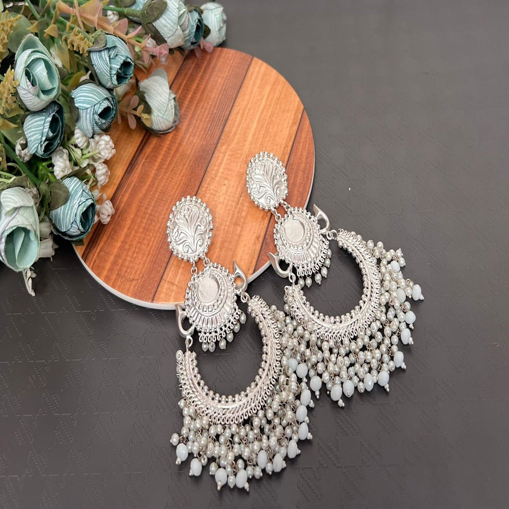 Akruti Collection Silver Plated Dangler Earrings