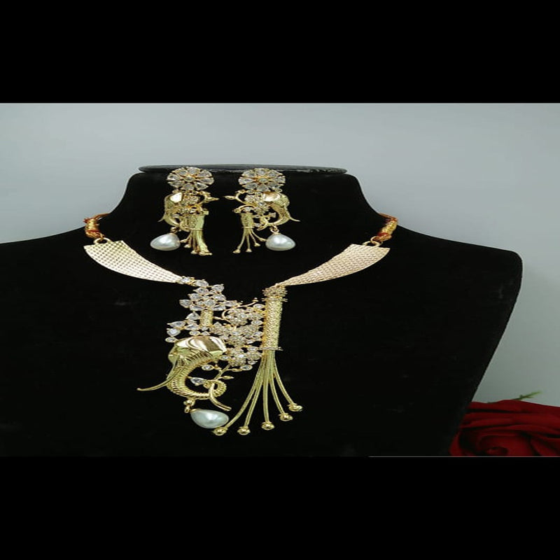 Akruti Collection Gold Plated Necklace Set