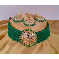 Akruti Collection Gold Plated Choker Necklace Set