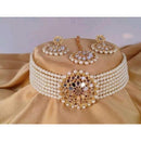 Akruti Collection Gold Plated Choker Necklace Set