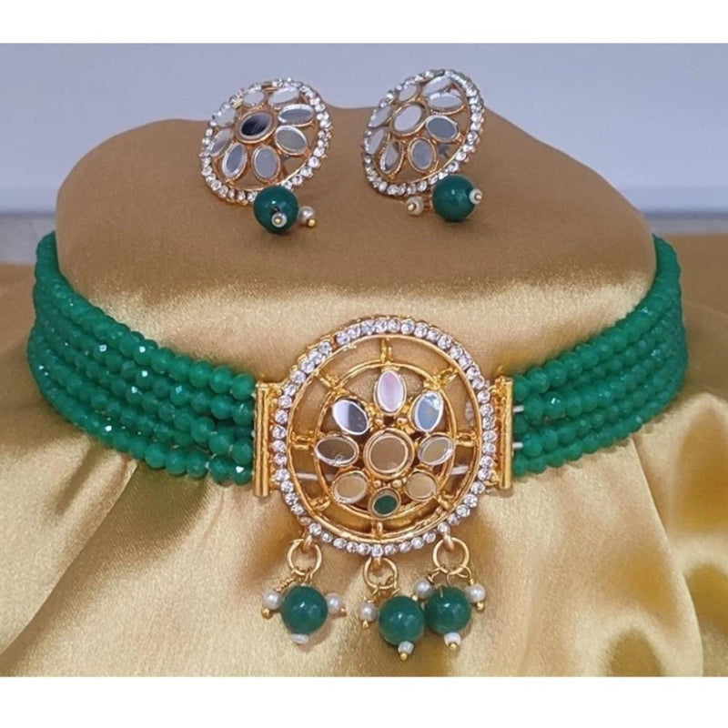 Akruti Collection Gold Plated Choker Necklace Set