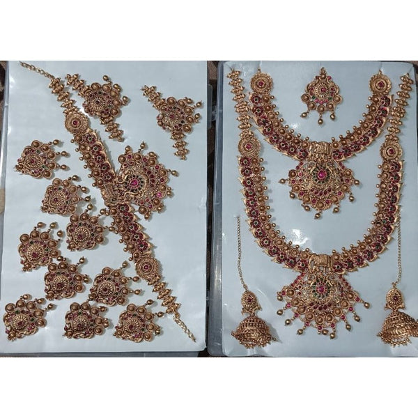 Akruti Collection Gold Plated Bridal Set