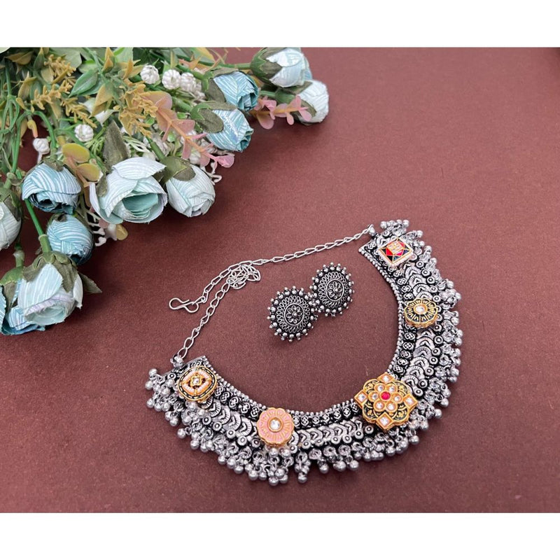 Akruti Collection Silver Plated Necklace Set