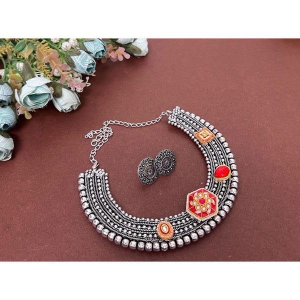 Akruti Collection Silver Plated Necklace Set
