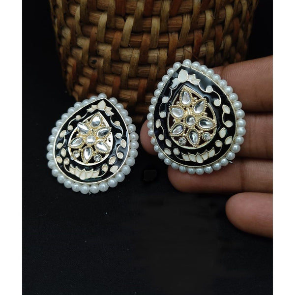 Akruti Collection Gold Plated Meenakari Stud Earrings