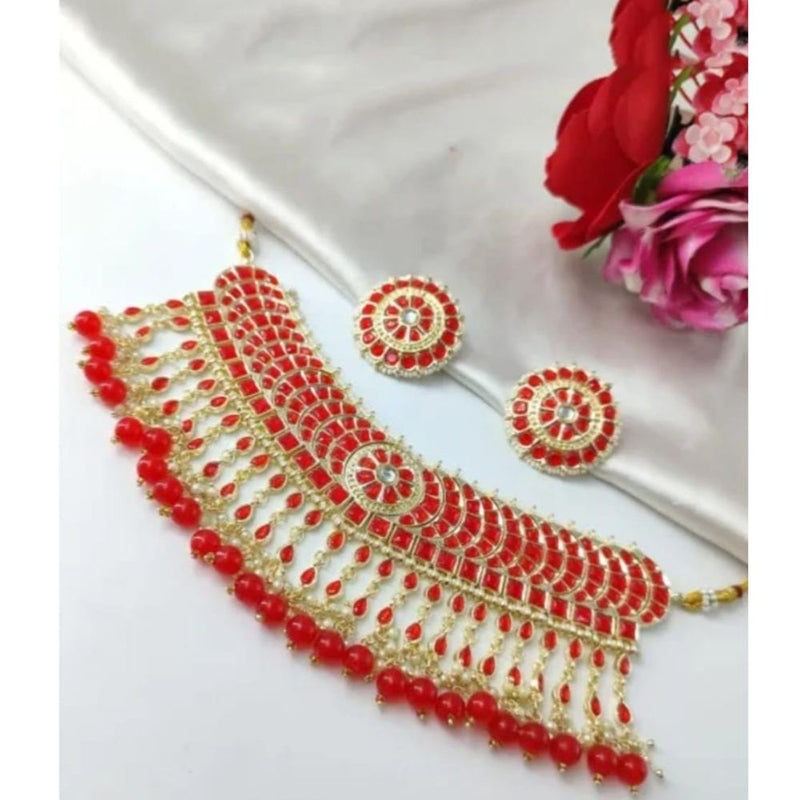 Akruti Collection Gold Plated Necklace Set