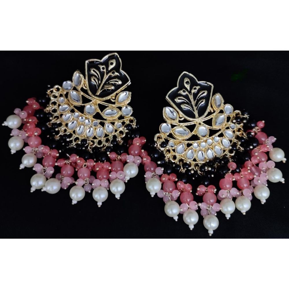 Akruti Collection Gold Plated Meenakari Dangler Earrings