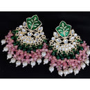 Akruti Collection Gold Plated Meenakari Dangler Earrings