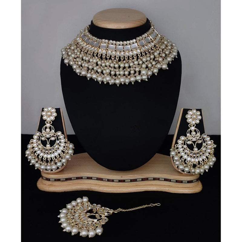 Akruti Collection Gold Plated Kundan  Necklace Set