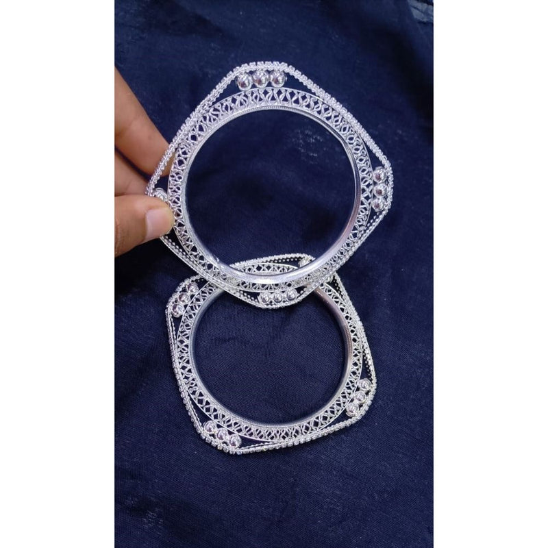 Akruti Collection Silver Plated Bangles Set