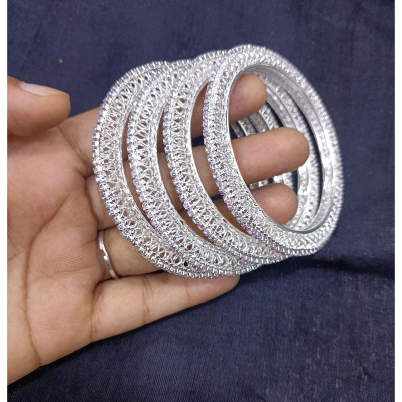 Akruti Collection Silver Plated Bangles Set