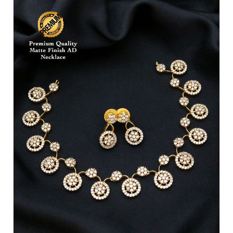 Akruti Collection Gold Plated AD Stone Necklace Set