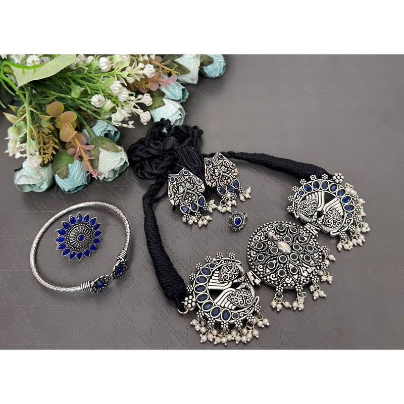 Akruti Collection Oxidised Plated Combo Set