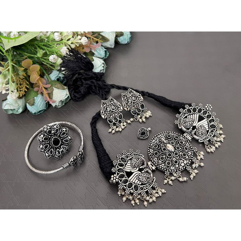 Akruti Collection Oxidised Plated Combo Set