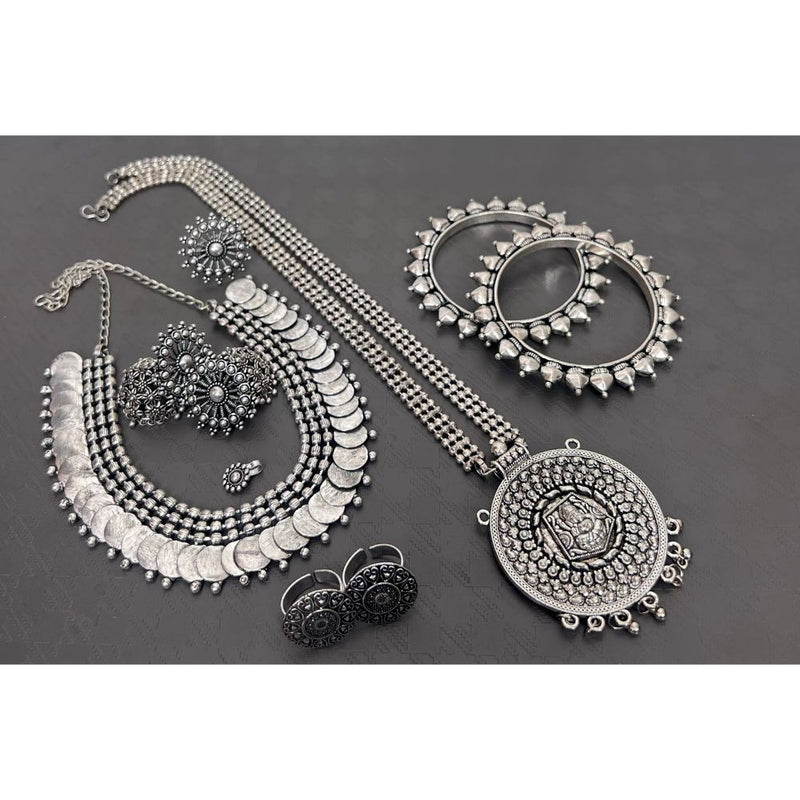Akruti Collection Silver Plated Combo Set