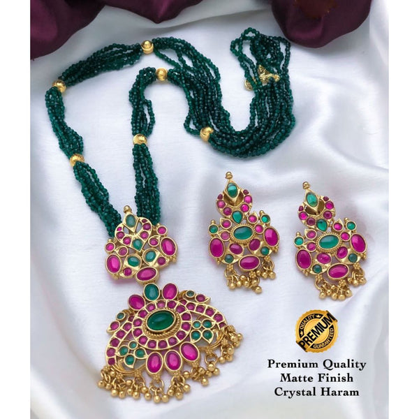 Akruti Collection Gold Plated AD Stone Long Necklace Set