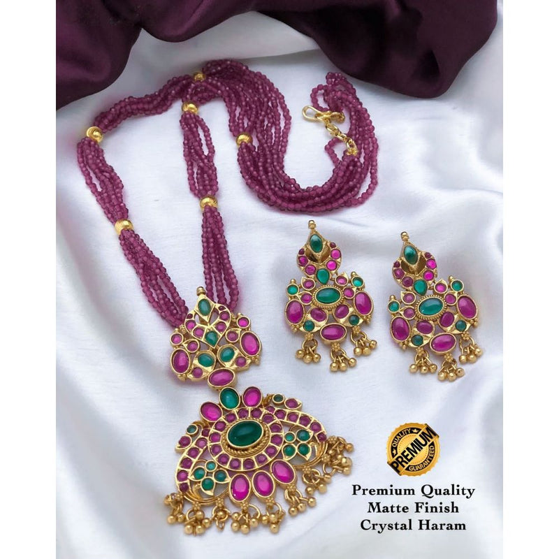 Akruti Collection Gold Plated AD Stone Long Necklace Set