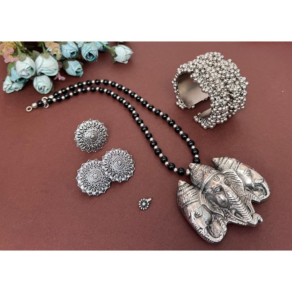 Akruti Collection Oxidised Plated Combo Set