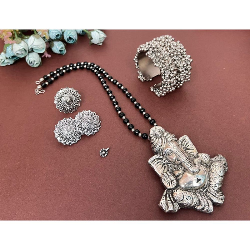 Akruti Collection Oxidised Plated Combo Set