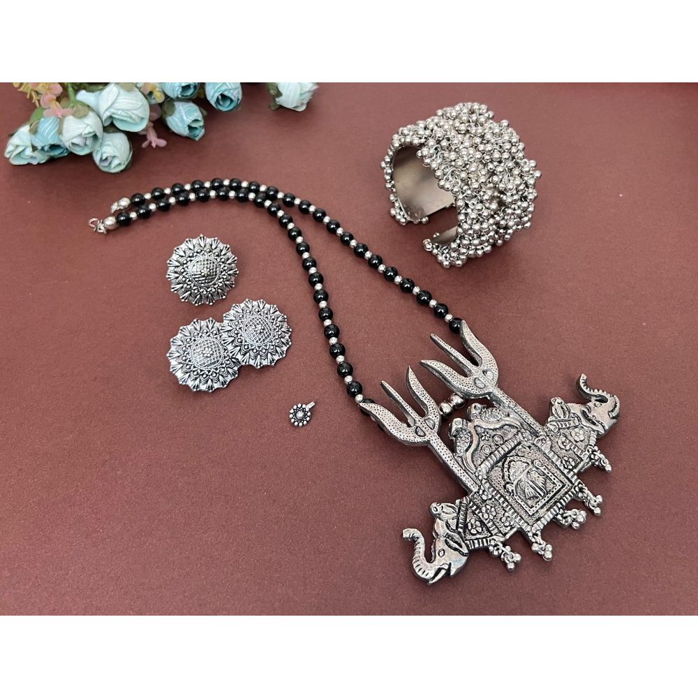 Akruti Collection Oxidised Plated Combo Set