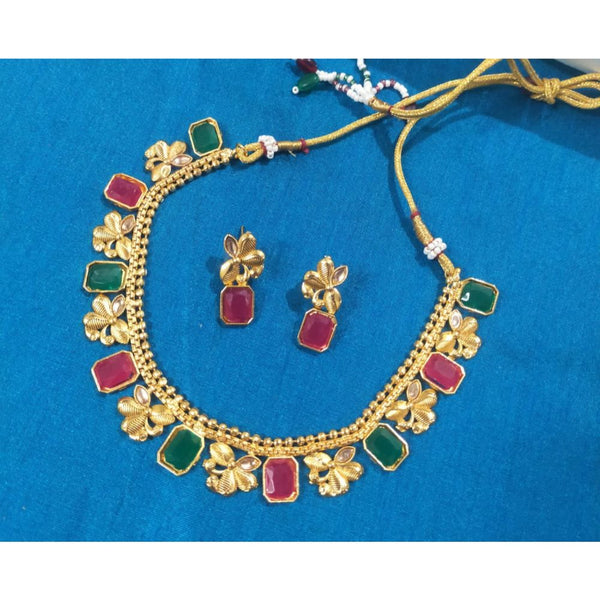 Akruti Collection Gold Plated Necklace Set