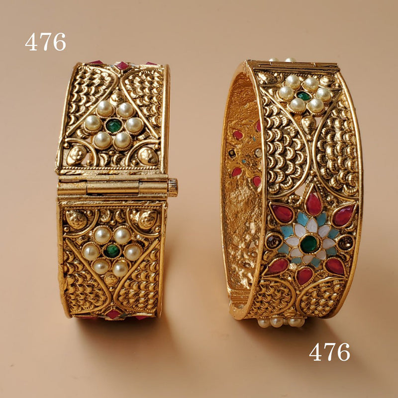 Akruti Collection Gold Plated Bangles Set